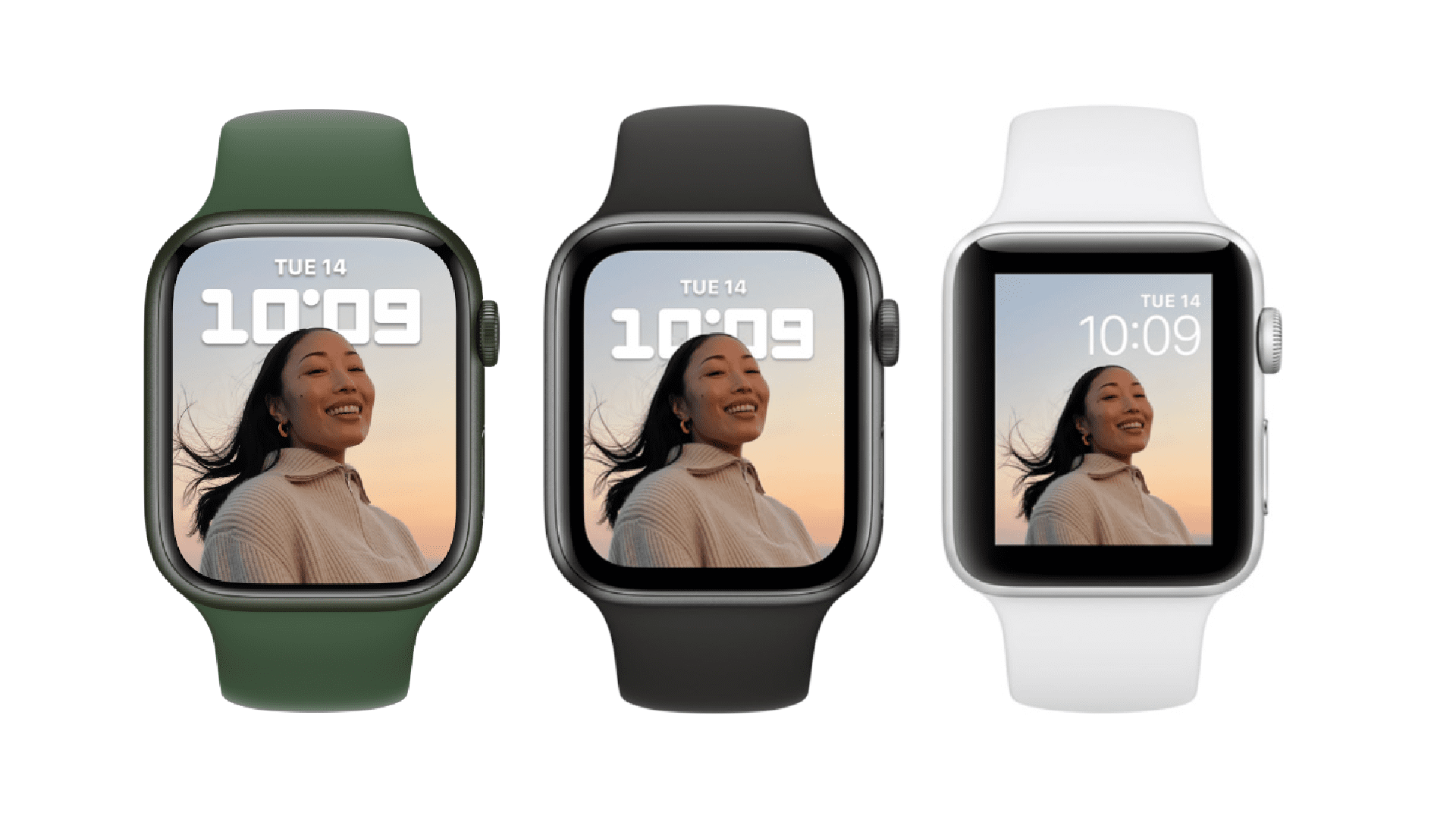 watchOS 8'de üç Apple Watch cihazı