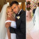 Britney Spears ve Wissam Asghari'nin düğün resimleri, gelin beyaz ve kırmızı giyiyor
