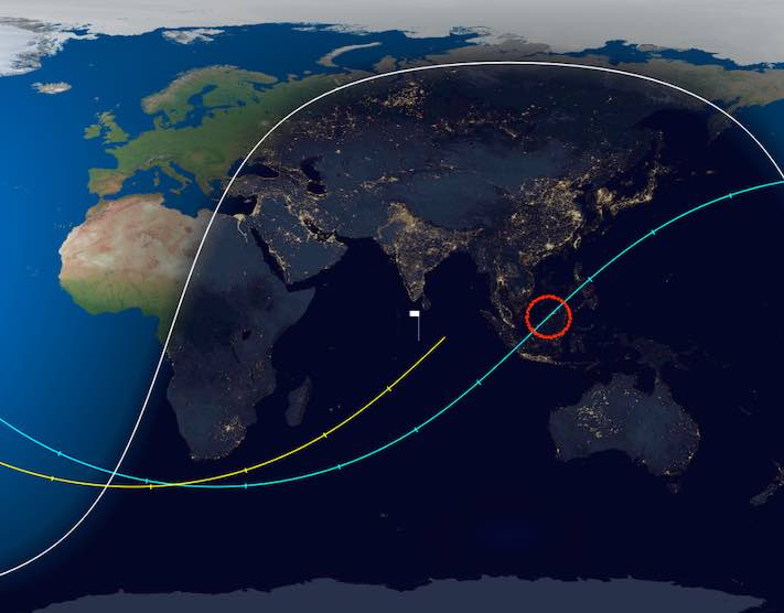 Borneo adası üzerinde görülen büyük bir Çin roketinin dönüşü - Spaceflight Now