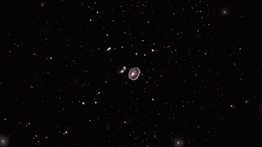 Bu Webb Teleskobu videosunda galaksiyi görmek için tam bir dakika yakınlaştırmanız gerekiyor.