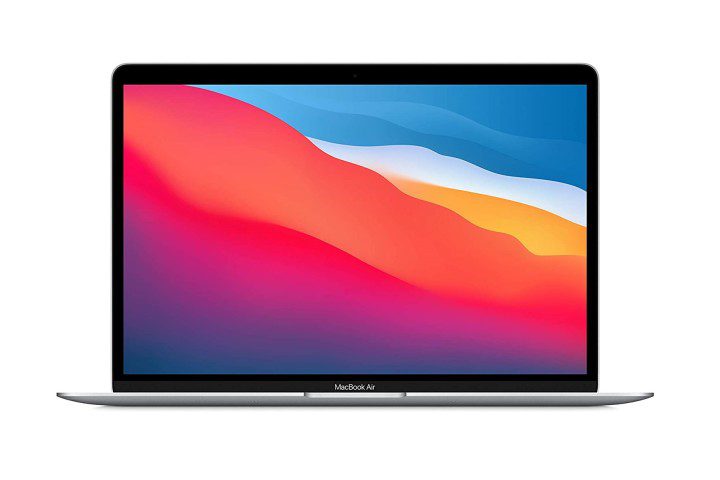 Beyaz arka planda Apple MacBook Air 2020 dizüstü bilgisayar.