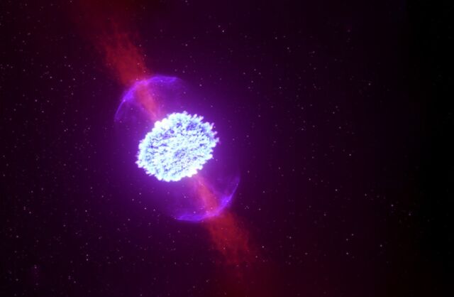 Nötron yıldızları birleştiğinde, bir kilonova sinyaline güç veren radyoaktif püskürmeler üretebilirler.  Son zamanlarda gözlemlenen bir gama ışını patlamasının, bir kilonova içeren daha önce tespit edilmemiş bir hibrit olayı gösterdiği ortaya çıktı.
